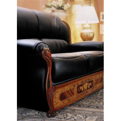  MILADY  -sofa 3os + fotel skóra w kolorze  bordo,  włoskie meble stylowe