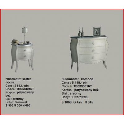  DIAMANTE – Włoska szafka nocna w stylu Retro & Glamour