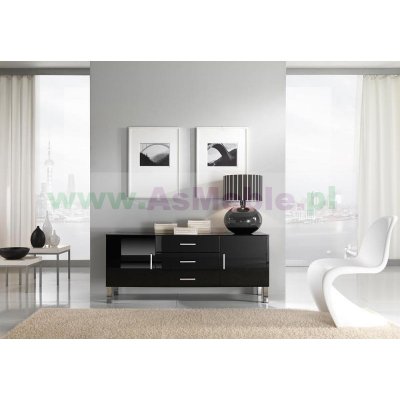  Glossy Black - bufet  2d+3s czarna na wysoki połysk