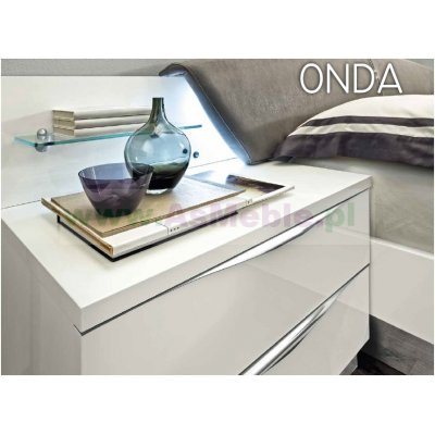  ONDA - mini szafka nocna, meble włoskie Art Deco w kolorze białym
