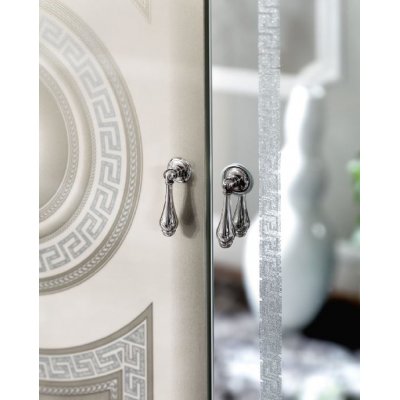  AIDA WHITE SILVER  łoże 160X200 włoska włoskie meble stylowe z meandrem Versace,  
