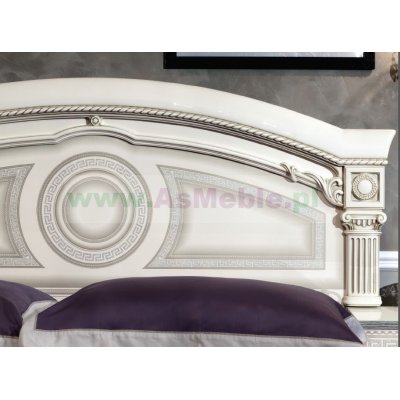  AIDA WHITE SILVER  łoże 160X200 włoska włoskie meble stylowe z meandrem Versace,  