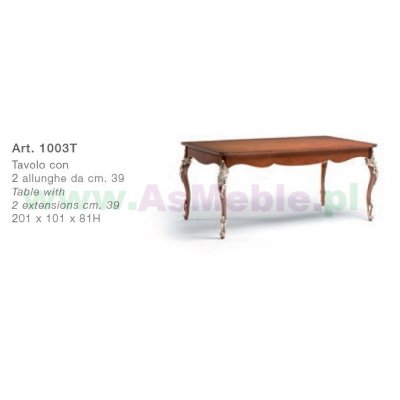  WENERE stół rozkładany 201/279 x 101 VENERE  100% drewno