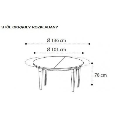  TREVISO AVORIO  -  stól okrągły fi 101 cm.  włoskie meble stylowe