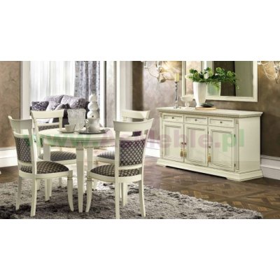  TREVISO AVORIO  -  stól okrągły fi 101 cm.  włoskie meble stylowe