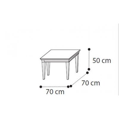  TREVISO Noce stolik  70x70  cm. włoskie meble stylowe