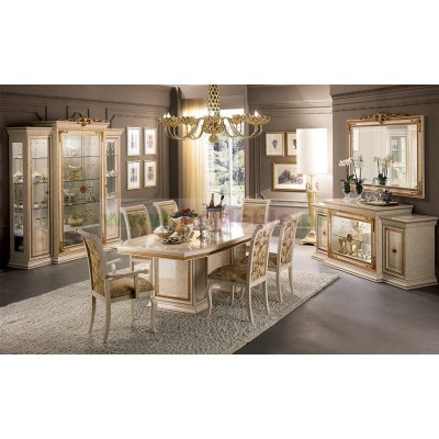 LEONARDO LUX KRZESŁO  KATEGORIA - EXTRA -  ART. 210 -  ekskluzywny komplet do jadalni z meandrem Versace, włoskie meble