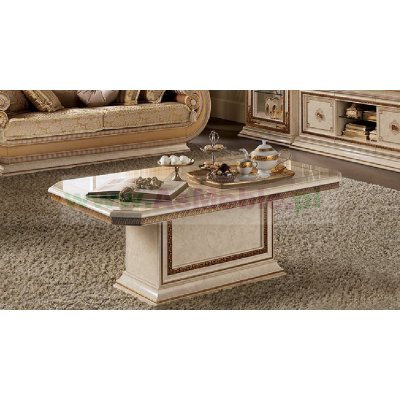  LEONARDO LUX ŁAWA COFFE  cm 140 x 80  -LEONARDO   ekskluzywny komplet do jadalni z meandrem Versace, włoskie meble