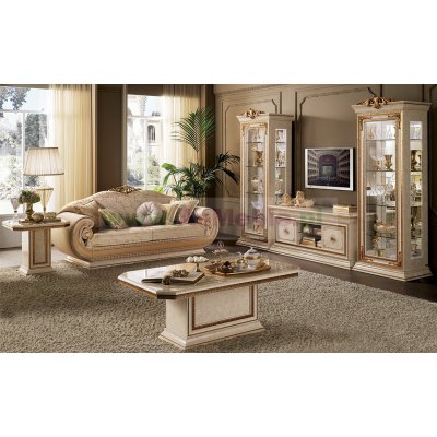  LEONARDO LUX ŁAWA COFFE  cm 140 x 80  -LEONARDO   ekskluzywny komplet do jadalni z meandrem Versace, włoskie meble
