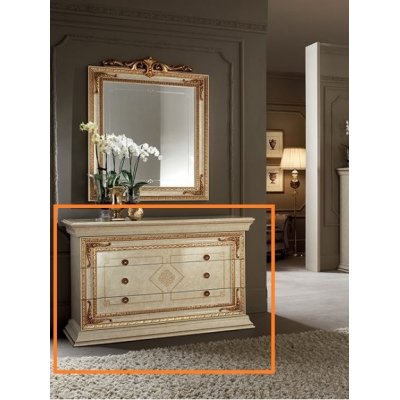 LEONARDO LUX - komoda 3 szuflady, ekskluzywny komplet do sypialni z meandrem Versace