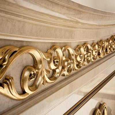  MELODIA - ekskluzywne łoże  KING 200 - 180/200 x 200 cm do sypialni z meandrem Versace, włoskie meble 