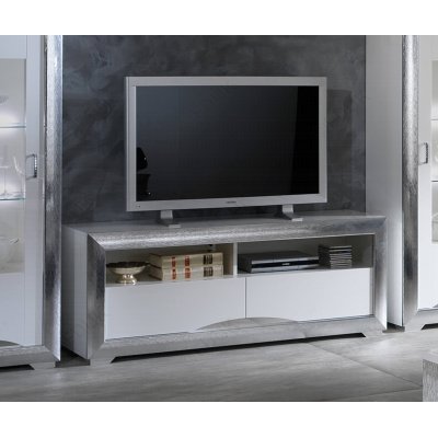  szafka RTV Mini 154, dwu szufladowa wysoki połysk do salonu VENICE