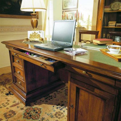  klasyczne biurko z gładka rama 185x90 cm kolor do wyboru  włoskie meble stylowe