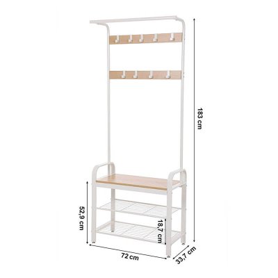  INDUSTRIAL stojący wieszak w kolorze białym h. 183 cm, garderoba do przedpokoju