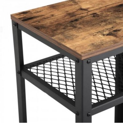   INDUSTRIAL metalowy wysoki stolik z 2 półkami h. 75 cm