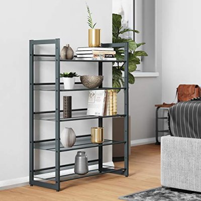   INDUSTRIAL Stojak na buty 5 poziomów z metalowej siatki organizer h. 104 cm