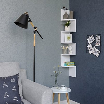  INDUSTRIAL -  Narożna półka, 5-poziomowa - półka ścienna , regał, biała