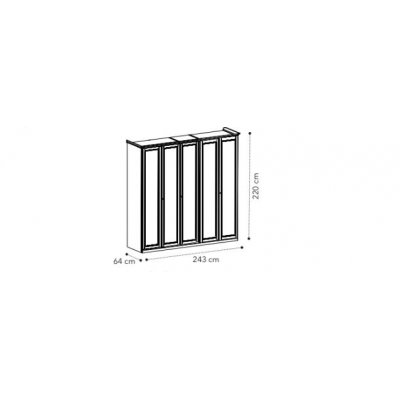  GIOTTO - szafa 3/D bez luster 220 cm w kolorze orzecha włoskiego