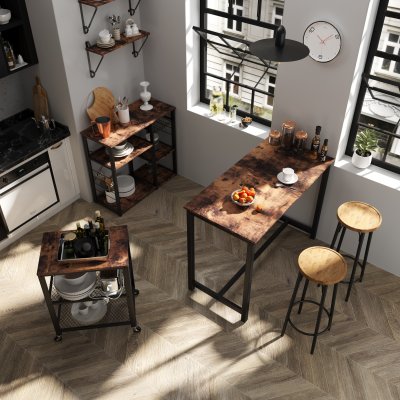  INDUSTRIAL Narożna półka, 5-poziomowa - półka ścienna Vintage oak