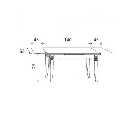  SALA Stół rozkładany prostokątny 140/230 cm  jadalnia  w kolorze czereśni - włoskie meble klasyczne
