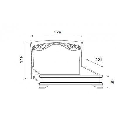  SALA Ferro Legno Łóżko 160x200 cm z zagłówkiem, z żelaznymi fryzami i pierścieniowym ringiem ,kolor czereśnia - włoskie meble klasyczne
