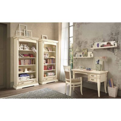  SALA BIANCO biurko drewniane 118/61 cm 2 szufladki prawa strona  włoskie meble klasyczne