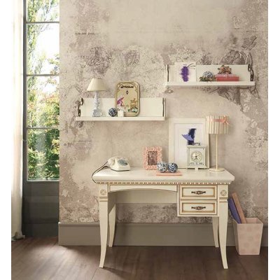 SALA BIANCO biurko drewniane 118/61 cm 2 szufladki prawa strona  włoskie meble klasyczne