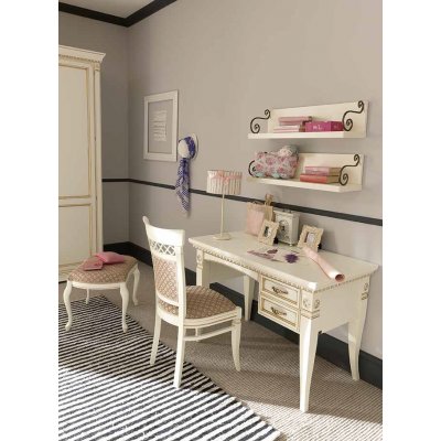  SALA Krzesło  - jadalnia włoska w kolorze bieli antycznej włoskie meble klasyczne