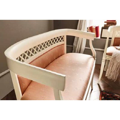  SALA BIANCO Sofa tapicerowana,  tkanina fiore - jadalnia  włoskie meble klasyczne