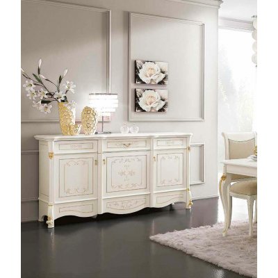  DIAMANTE drewniana włoska konsola złota 140 cm