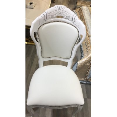  VENUS WHITE Meble do Jadalni w Kolorze Białym w Połysku z Meandrem Versace