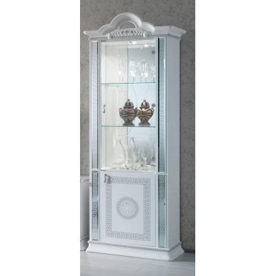  VENUS WHITE Meble do Jadalni w Kolorze Białym w Połysku z Meandrem Versace
