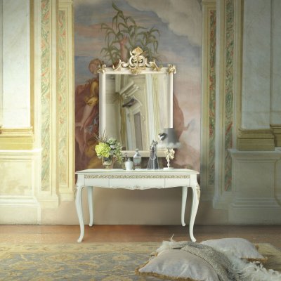  VILLA- włoskie lustro w drewnianej ramie