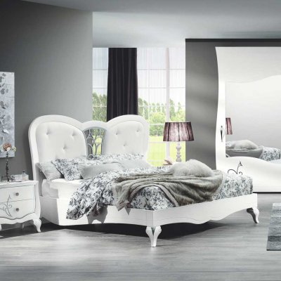 CHANTAL włoskie podwójne łóżko z kratką i Swarovski