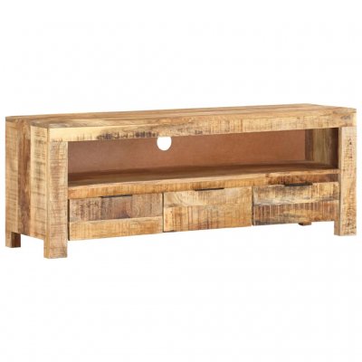  Szafka pod telewizor surowe drewno mango 110x30x40 cm