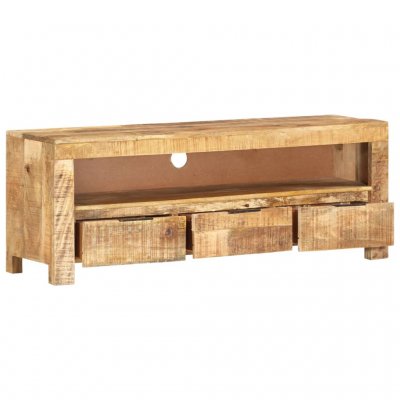  Szafka pod telewizor surowe drewno mango 110x30x40 cm