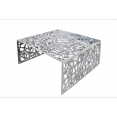  Stolik  kawowy Abstract 60 cm srebrny aluminiowy