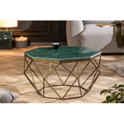  Stolik kawowy Diamond 70 cm marmur zielony