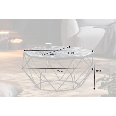  Stolik kawowy DIAMOND 70cm szary marmur
