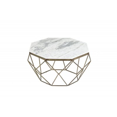  Stolik kawowy DIAMOND 70cm marmur biały