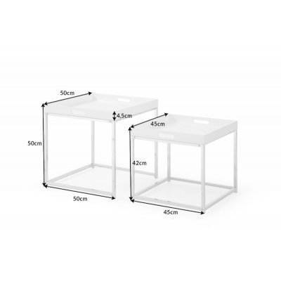  Stolik kawowy Couchtisch Elements 2 ere Set weiss tablett