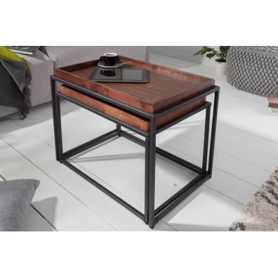  Zestaw stolików kawowych Elements 2 er set Mocha Buche tablett