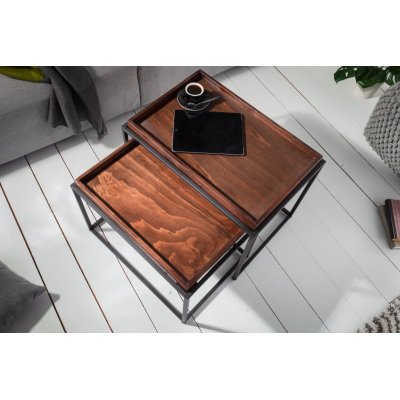  Zestaw stolików kawowych Elements 2 er set Mocha Buche tablett