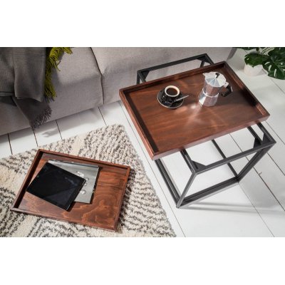 Zestaw stolików kawowych Elements 2 er set Mocha Buche tablett