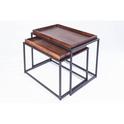  Zestaw stolików kawowych Elements 2 er set Mocha Buche tablett