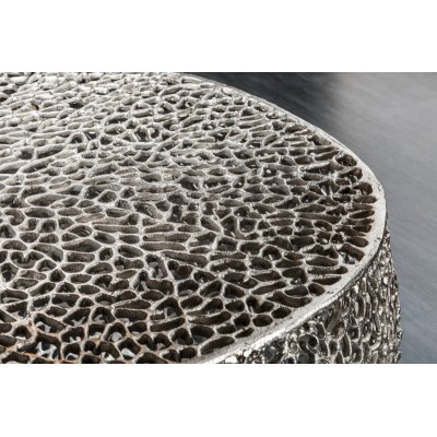  Stolik kawowy ABSTRACT LEAF 80 cm srebrny