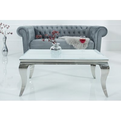  Stolik kawowy Modern Barock 100 cm. weiss silber