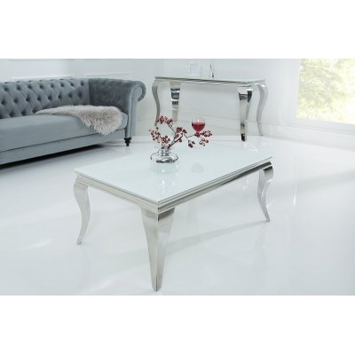  Stolik kawowy Modern Barock 100 cm. weiss silber