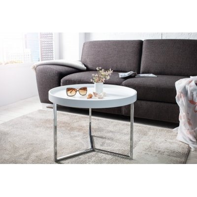 Stolik kawowy Modular 60 cm. weiss silber
