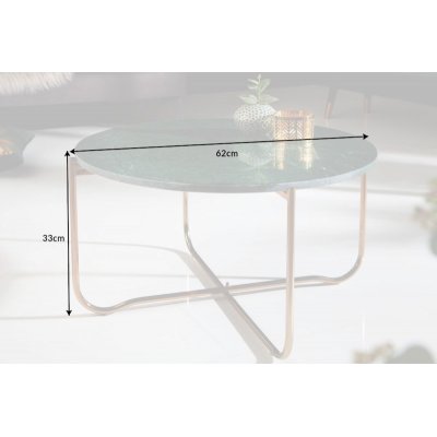  Stolik kawowy NOBLE 65cm marmur zielony 
